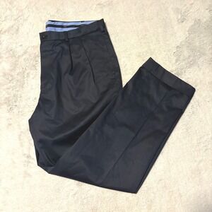 Brooks Brothers Men Lightweight Advantage Chino Navy Blue 42x34 Stretch Waist